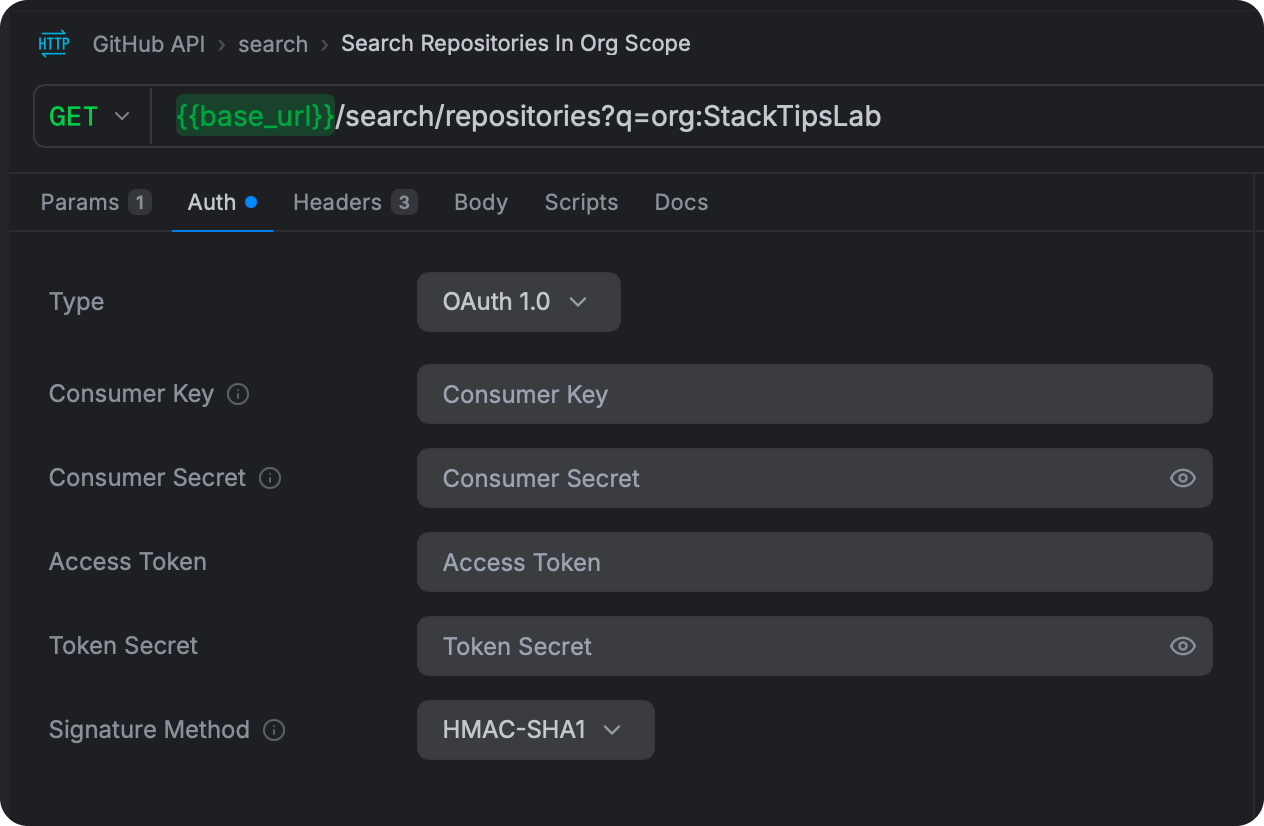 Curlex OAuth 1.0